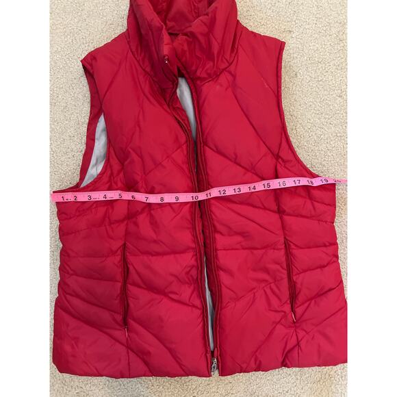 Kenneth Cole Reaction Down Puffer Vest Women's Size Large Red Preppy Hiking - Picture 7 of 8
